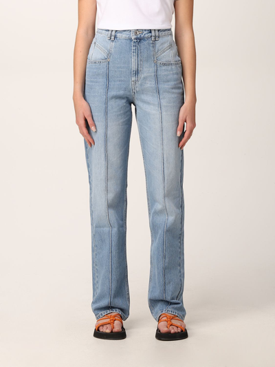 Shop Isabel Marant Jeans In Washed Denim In Blue