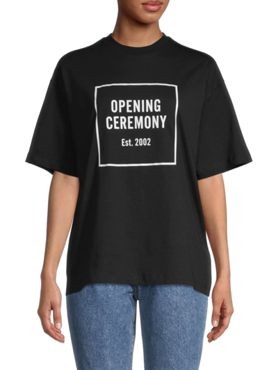 Shop Opening Ceremony Women's Box Logo Tee In Smoke