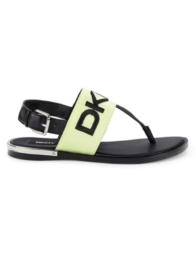 Shop Dkny Women's Amber Slingback Thong-toe Sandals In Neon