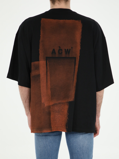 Shop A-cold-wall* Black Printed T-shirt In Black/red