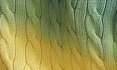 Shop Polo Ralph Lauren Tie Dye Stripe Cotton Cable Sweater In Multi