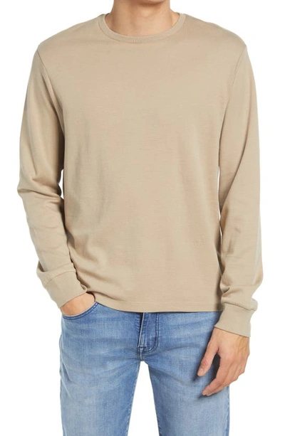 Shop Frame Cotton Duofold Long Sleeve Cotton T-shirt In Mud