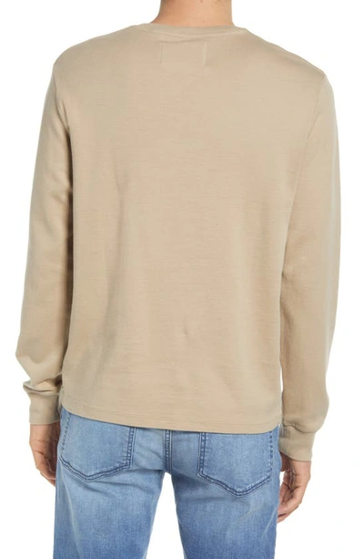 Shop Frame Cotton Duofold Long Sleeve Cotton T-shirt In Mud