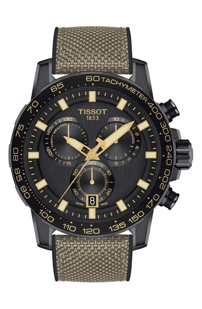Shop Tissot T-sport Supersport Giro Chronograph Interchangeable Strap Watch, 45.5mm In Black/ Khaki