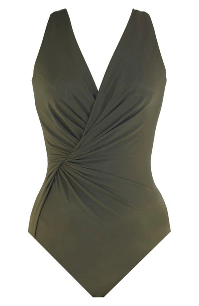 Shop Miraclesuit Twisted Sister Esmerlda One-piece Swimsuit In Olivetta Green