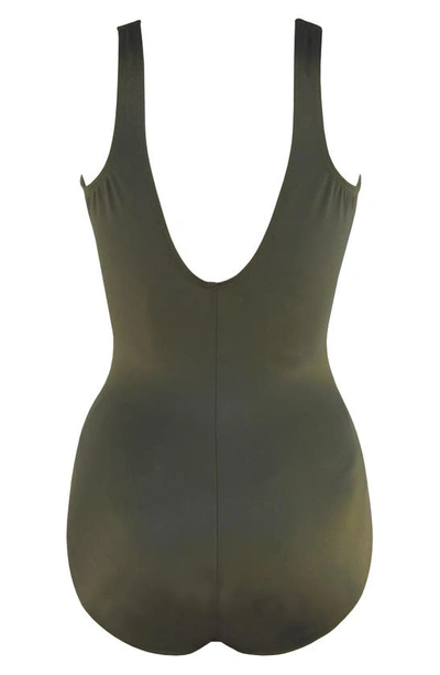 Shop Miraclesuit Twisted Sister Esmerlda One-piece Swimsuit In Olivetta Green