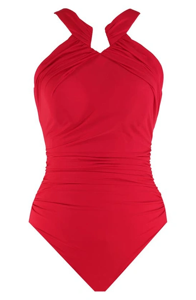 Shop Miraclesuit Rock Solid Aphrodite One-piece Swimsuit In Grenadine Red