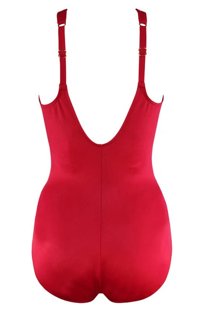 Shop Miraclesuit Rock Solid Aphrodite One-piece Swimsuit In Grenadine Red
