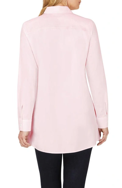 Shop Foxcroft Cici Non-iron Tunic Blouse In Chambray Pink
