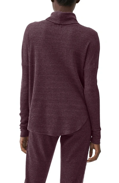 Shop Michael Stars Marcy Turtleneck Shirttail Top In Eggplant