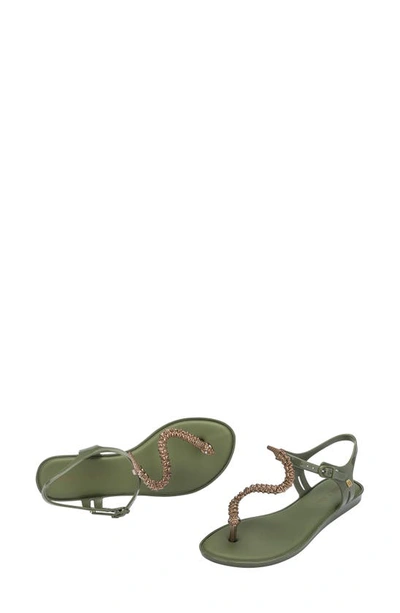 Shop Melissa Solar Bo Bo Slingback Sandal In Green/ Bronze