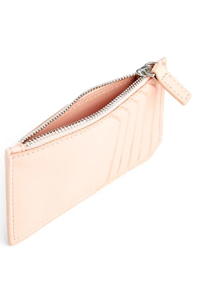 Shop Royce New York Zip Leather Card Case In Light Pink