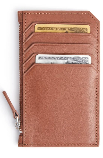 Shop Royce New York Zip Leather Card Case In Tan