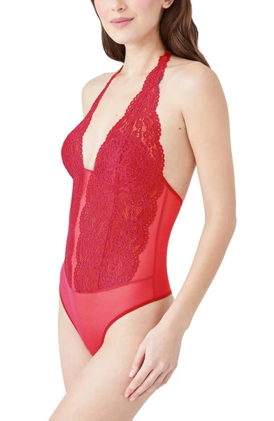 Shop B.tempt'd By Wacoal Ciao Bella Lace Bodysuit In Crimson Red