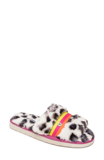 Shop Minnetonka London Slipper In White Leopard Print