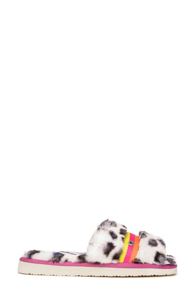 Shop Minnetonka London Slipper In White Leopard Print