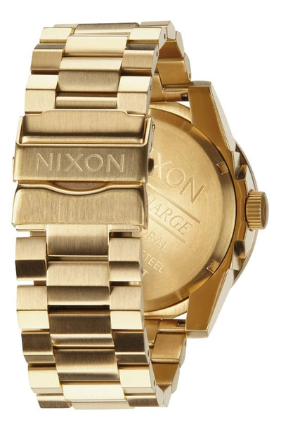 Shop Nixon 'the Corporal' Bracelet Watch, 48mm In Gold/ Black