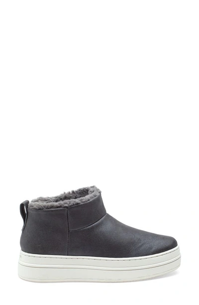 Shop Jslides Nia Faux Fur Bootie In Dark Grey Suede