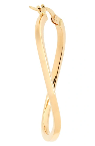 Shop Roberto Coin Twisted Gold Hoop Earrings In Yellow Gold
