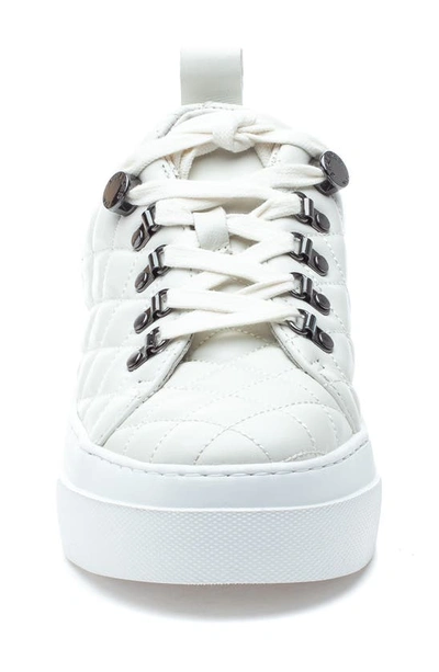 Shop Jslides Aimee Quilted Platform Sneaker In White Leather Whlw5