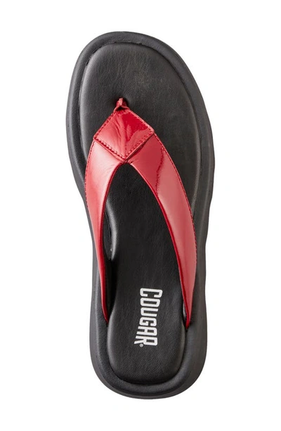 Shop Cougar Jacy Water Repellent Flip Flop In Red Patent Leather