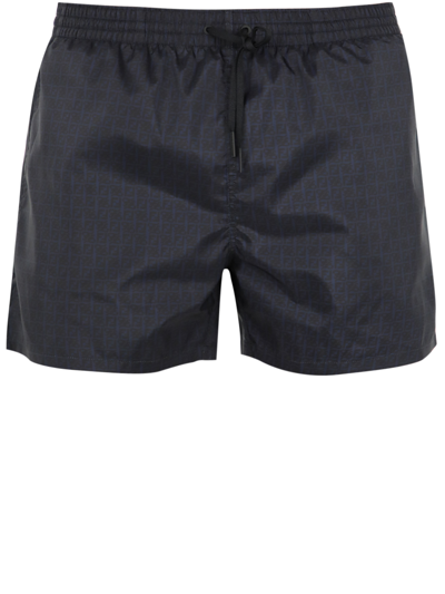Shop Fendi Ff Blue Swim Shorts