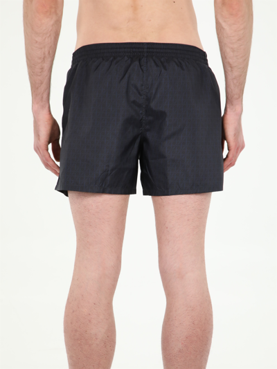 Shop Fendi Ff Blue Swim Shorts