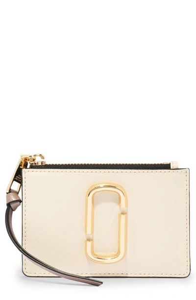 Shop Marc Jacobs Snapshot Leather Id Wallet In New Cloud White Multi