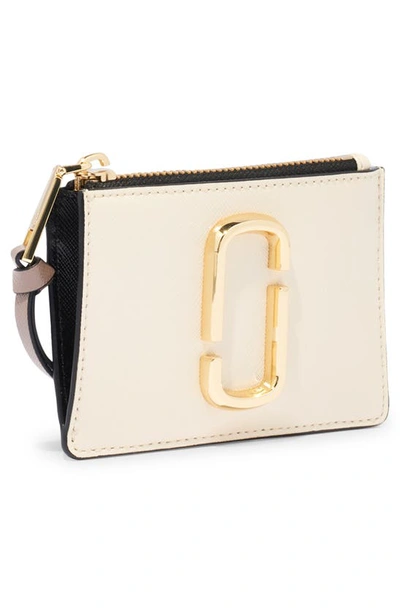 Shop Marc Jacobs Snapshot Leather Id Wallet In New Cloud White Multi