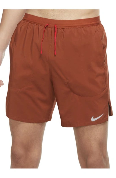 Shop Nike Flex Stride Running Shorts In Rugged Orange