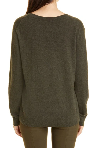Shop Vince Weekend V-neck Cashmere Sweater In 355dkp-dk Pine