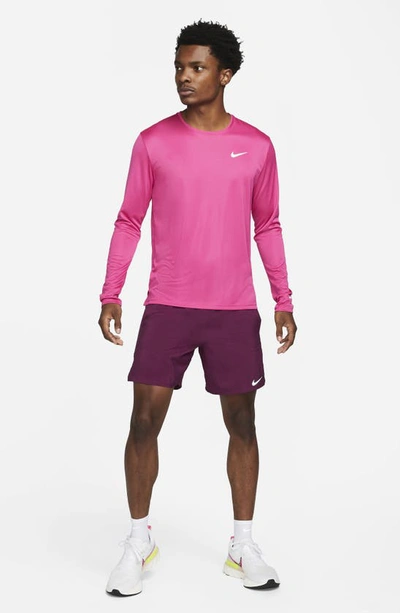Shop Nike Flex Stride Performance Athletic Shorts In Sangria/ Black