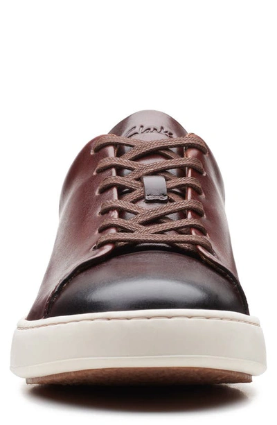 Shop Clarks Court Lite Sneaker In Dark Tan Leather