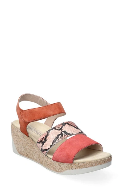 Mephisto Gianna Wedge Sandal In Coral Leather | ModeSens