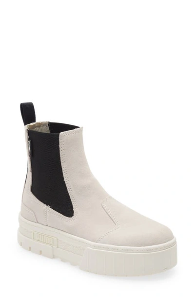 Shop Puma Mayze Infuse Platform Chelsea Boot In Marshmallow