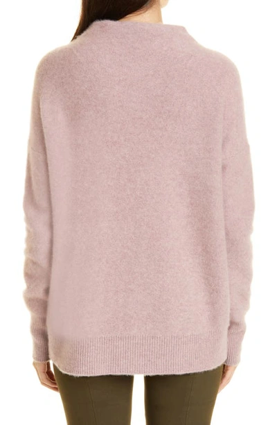 Shop Vince Boiled Cashmere Funnel Neck Pullover In 691psh-pink Shell