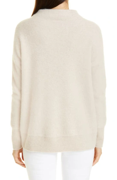 Shop Vince Boiled Cashmere Funnel Neck Pullover In 113wsa-white Sand