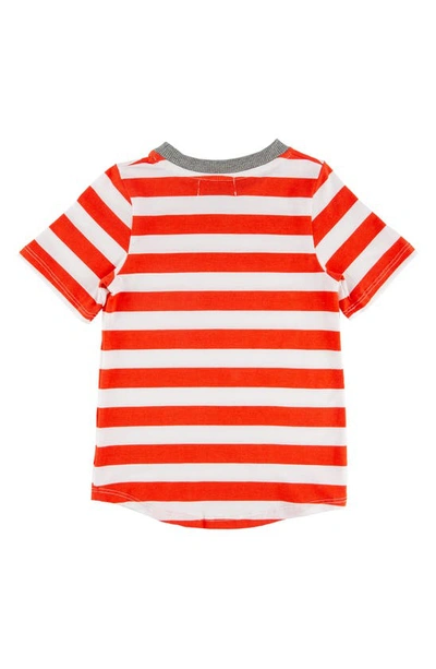 Shop Miki Miette Kids' Christopher Stripe T-shirt In Red And White Stripe