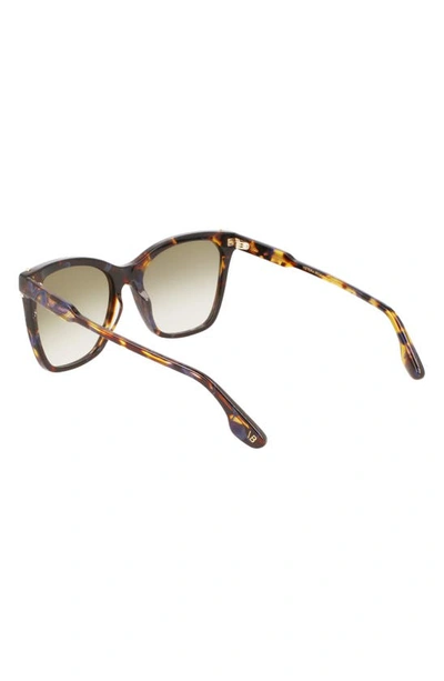 Shop Victoria Beckham Guilloché 56mm Gradient Rectangular Sunglasses In Havana Blue