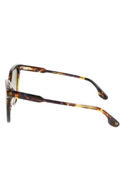 Victoria Beckham Guilloché 57mm Gradient Cat Eye Sunglasses In Havana Blue
