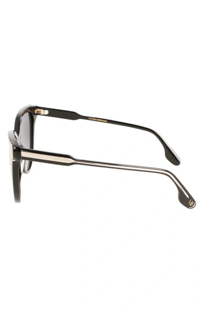 Shop Victoria Beckham Guilloché 57mm Gradient Cat Eye Sunglasses In Black