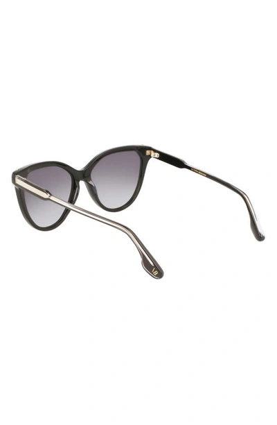 Shop Victoria Beckham Guilloché 57mm Gradient Cat Eye Sunglasses In Black