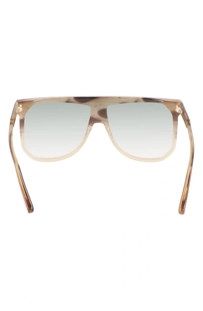 Shop Victoria Beckham Guilloché 53mm Gradient Shield Sunglasses In Striped Brown