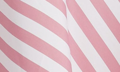 Shop Jil Sander Stripe Plunge Neck Cotton Maxi Dress In Pink Stripe
