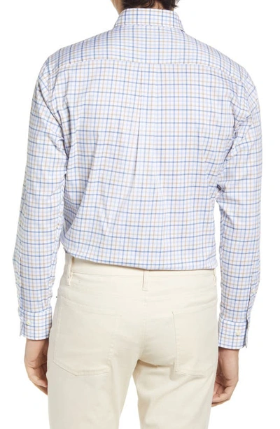Shop Peter Millar Harden Crown Lite Plaid Stretch Button-up Shirt In Cottage Blue