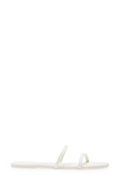 Tkees Gemma Leather Flat Sandals In Cream