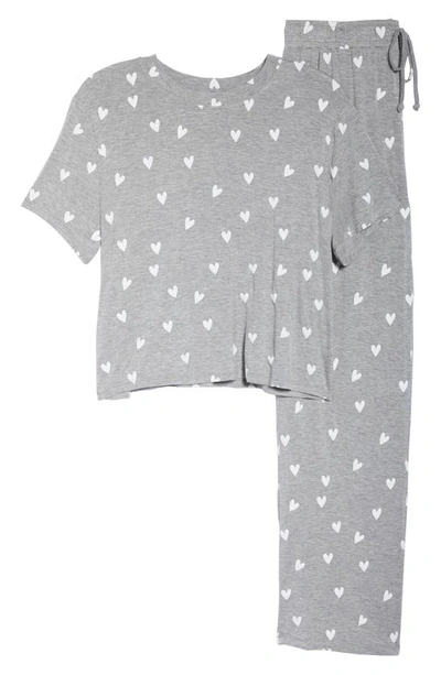 Shop Honeydew Intimates All American Pajamas In Heather Grey Hearts