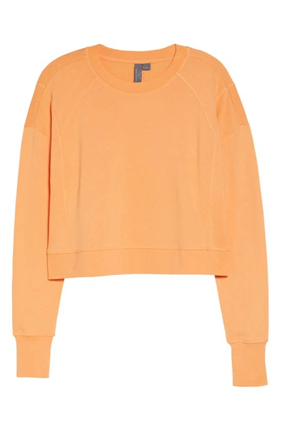 Shop Sweaty Betty After Class Cotton Blend Crop Sweatshirt In Spring Orange