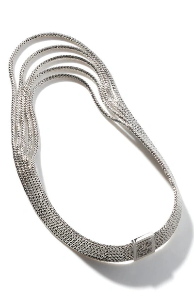 Shop John Hardy Classic Chain Layered Necklace In Silver