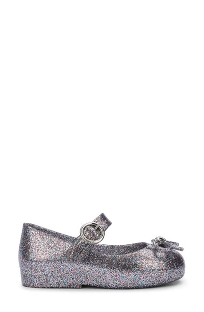 Mini Melissa Little Girl's Mini Sweet Love Mary Jane Flats In Silver Glitter